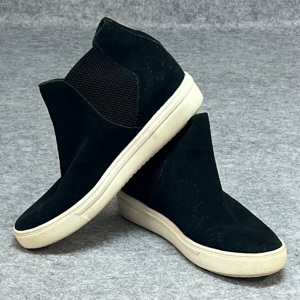 Steve Madden Sultan Black Suede Hidden Wedge Ankle Boots Sneakers Women Size 8